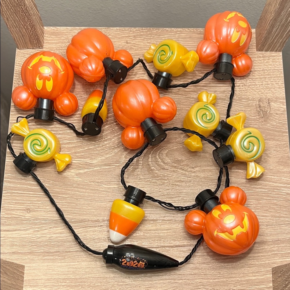 Halloween Mickey Pumpkin and Candy Necklace, lights up.
